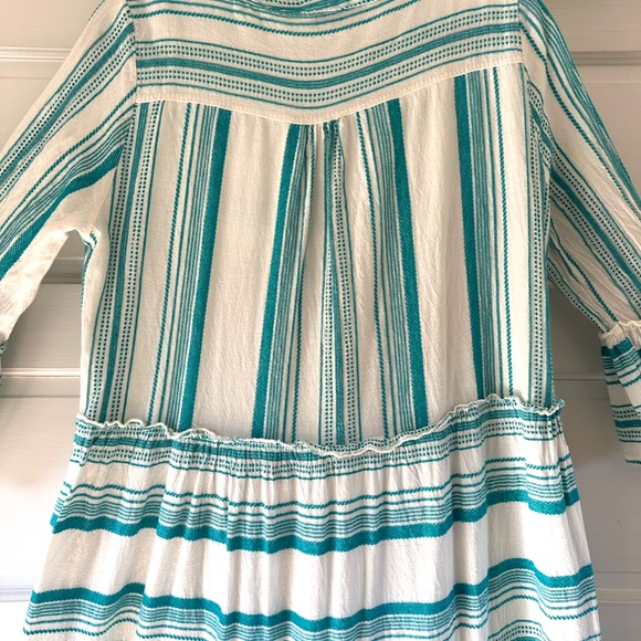 Sofia Made In Italy Tiered Maxi Boho Dress with Ruffled Bell Sleeves 100% Cotton - Picture 4 of 8